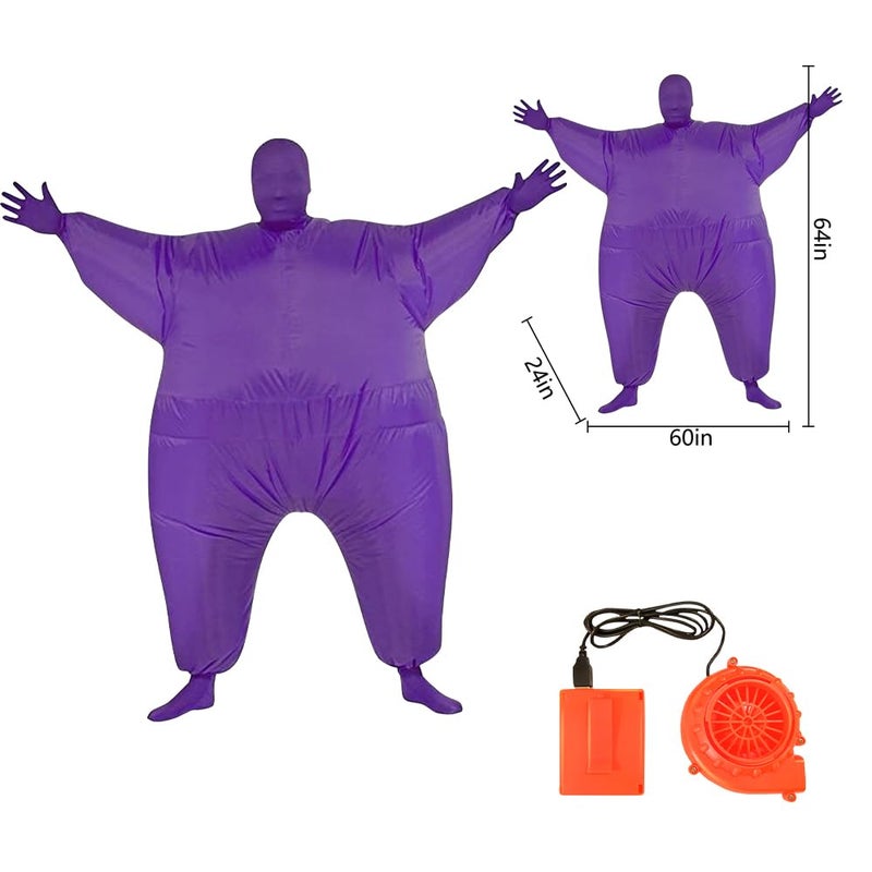 Qshine Adult Inflatable Full Body Jumpsuit Cosplay Costume Halloween Funny Fancy Dress Blow Up Party Toy - Image 2